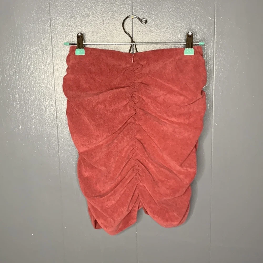 NWT‎ Zara Ruched Corduroy Mini Skirt  Size Small